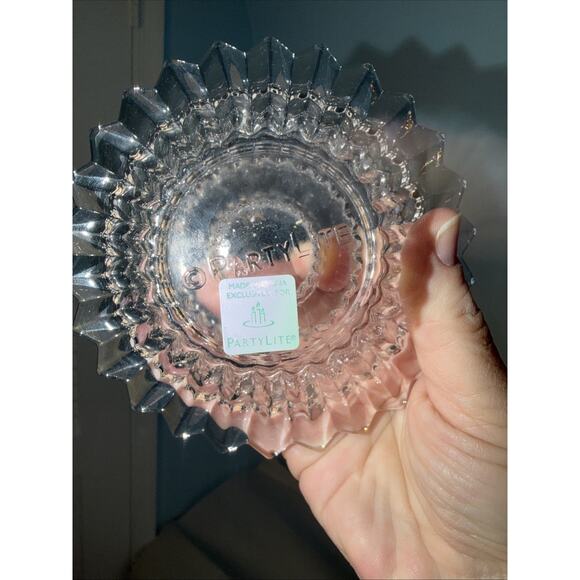 Partylite Radiance Clear Glass Candle Holder From 2002 Vintage - Picture 3 of 4